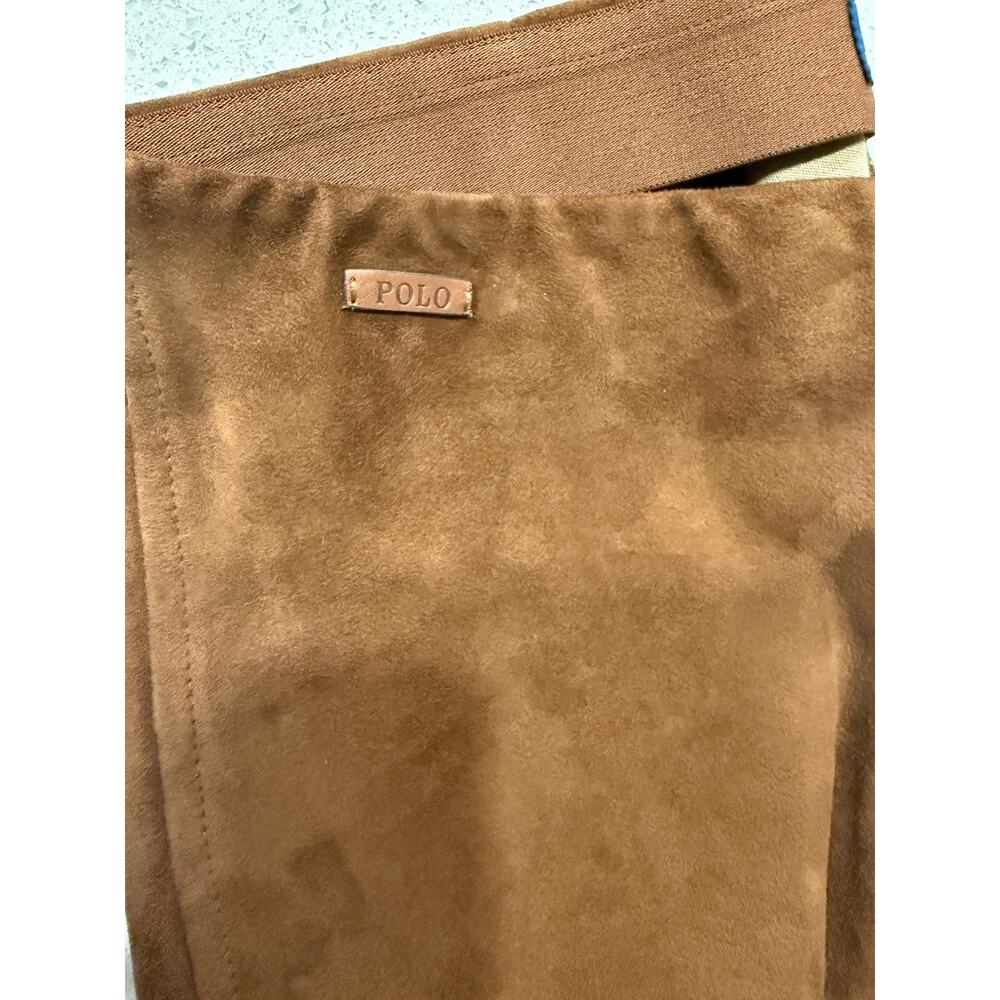 VTG Polo Ralph Lauren Lamb Suede Ankle Zip Pants Women’s Medium Brown Luxury - Picture 4 of 16